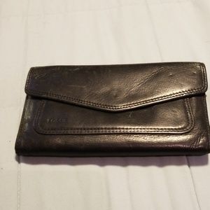 Black genuine leather Fossil wallet